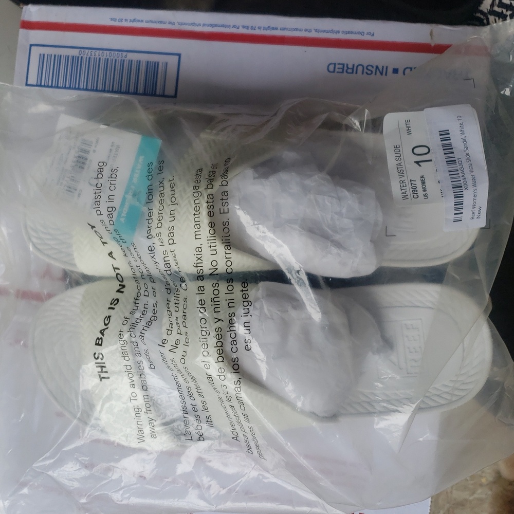 Reef Water Vista White Slides Water Friendly Sandal, Size 10 - Picture 2 of 4